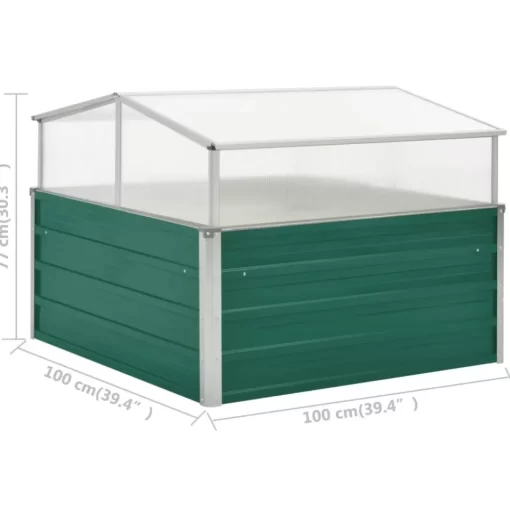 vidaXL Lawn & Garden* Greenhouse Green 39.4"X39.4"X30.3" Galvanized Steel