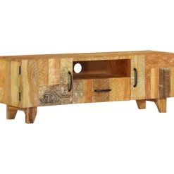 vidaXL Tv Benches & Tv Stands* Hand Carved Tv Stand 47.2"X11.8"X15.7" Solid Wood Reclaimed