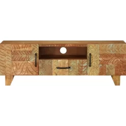 vidaXL Tv Benches & Tv Stands* Hand Carved Tv Stand 47.2"X11.8"X15.7" Solid Wood Reclaimed