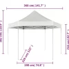 vidaXL Lawn & Garden* Hexagonal Pop-Up Foldable Marquee Gray 11.8'X10.2'