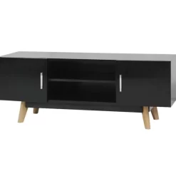 vidaXL Tv Benches & Tv Stands* High Gloss Tv Stand Black 47.2"X15.7"X18.1" Mdf