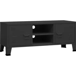 vidaXL Tv Benches & Tv Stands* Industrial Tv Stand Black 41.3"X13.8"X16.5" Metal