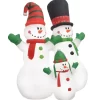 vidaXL Decor* Inflatable Snowman Family With Leds8 Ft