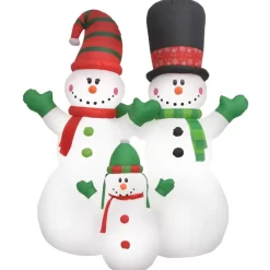 vidaXL Decor* Inflatable Snowman Family With Leds8 Ft