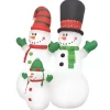 vidaXL Decor* Inflatable Snowman Family With Leds8 Ft