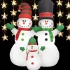 vidaXL Decor* Inflatable Snowman Family With Leds8 Ft