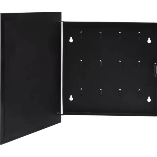 vidaXL Business & Home Security* Key Box With Magnetic Board Black 13.8"X13.8"X2.2"