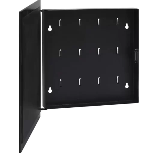 vidaXL Business & Home Security* Key Box With Magnetic Board Black 13.8"X13.8"X2.2"