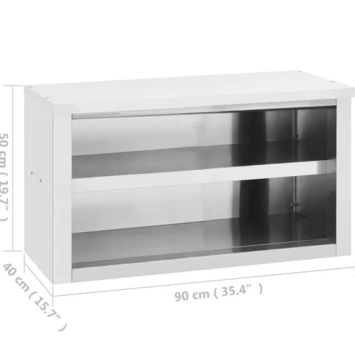 vidaXL Kitchen & Dining* Kitchen Wall Cabinet 35.4"X15.7"X19.7" Stainless Steel