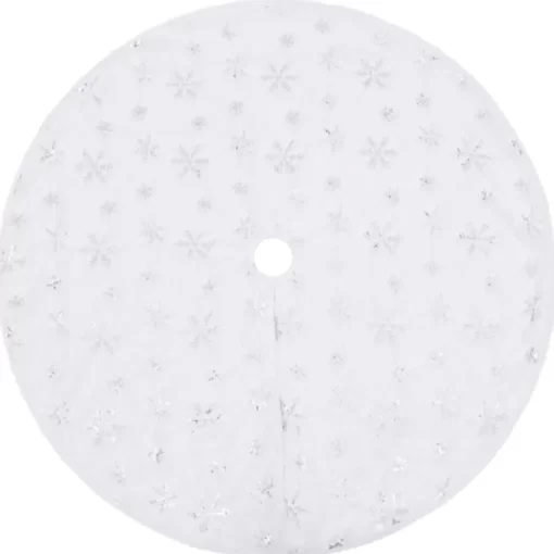 vidaXL Decor* Luxury Christmas Tree Skirt White 35.4" Faux