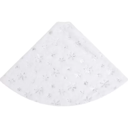 vidaXL Decor* Luxury Christmas Tree Skirt White 35.4" Faux