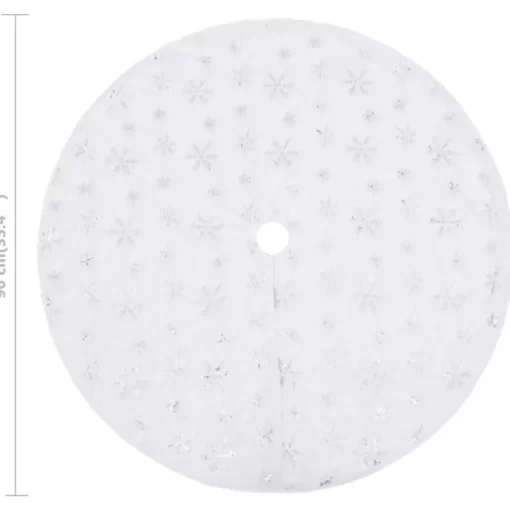 vidaXL Decor* Luxury Christmas Tree Skirt White 35.4" Faux