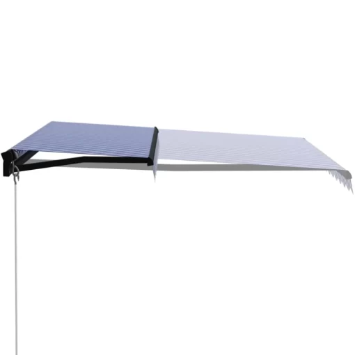 vidaXL Lawn & Garden* Manual Retractable Awning 118.1"X98.4" Blue And White