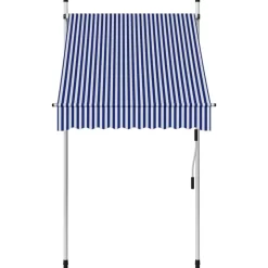 vidaXL Lawn & Garden* Manual Retractable Awning 39.4" Blue And White Stripes