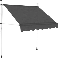 vidaXL Lawn & Garden* Manual Retractable Awning 59" Anthracite