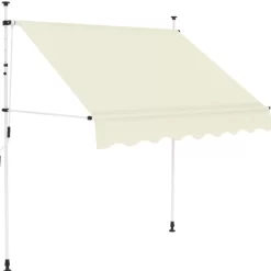 vidaXL Lawn & Garden* Manual Retractable Awning 59" Cream