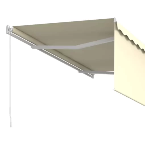 vidaXL Lawn & Garden* Manual Retractable Awning With Blind 9.8'X8.2' Cream