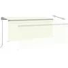 vidaXL Lawn & Garden* Manual Retractable Awning With Blind 9.8'X8.2' Cream