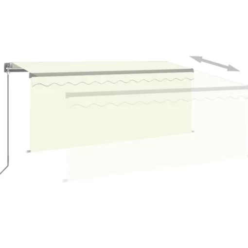 vidaXL Lawn & Garden* Manual Retractable Awning With Blind 9.8'X8.2' Cream