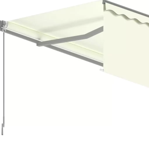 vidaXL Lawn & Garden* Manual Retractable Awning With Blind 9.8'X8.2' Cream