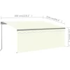 vidaXL Lawn & Garden* Manual Retractable Awning With Blind 9.8'X8.2' Cream