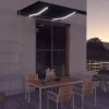 vidaXL Lawn & Garden* Manual Retractable Awning With Led 118.1