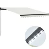 vidaXL Lawn & Garden* Manual Retractable Awning With Led 118.1