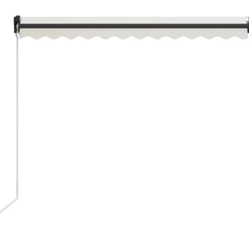 vidaXL Lawn & Garden* Manual Retractable Awning With Led 118.1"X98.4" Cream