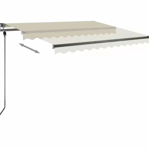 vidaXL Lawn & Garden* Manual Retractable Awning With Led 118.1"X98.4" Cream