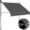 vidaXL Lawn & Garden* Manual Retractable Awning With Led 39.4