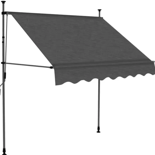 vidaXL Lawn & Garden* Manual Retractable Awning With Led 39.4" Anthracite