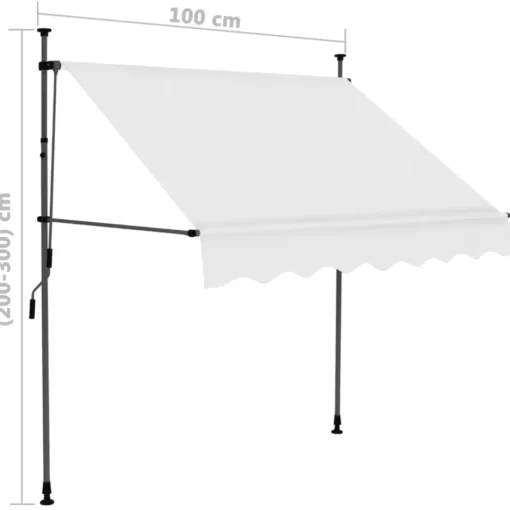 vidaXL Lawn & Garden* Manual Retractable Awning With Led 39.4" Cream