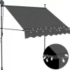 vidaXL Lawn & Garden* Manual Retractable Awning With Led 78.7