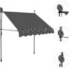 vidaXL Lawn & Garden* Manual Retractable Awning With Led 78.7