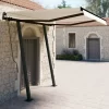 vidaXL Lawn & Garden* Manual Retractable Awning With Posts 9.8'X8.2' Cream