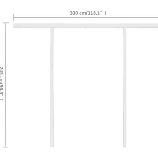 vidaXL Lawn & Garden* Manual Retractable Awning With Posts 9.8'X8.2' Cream