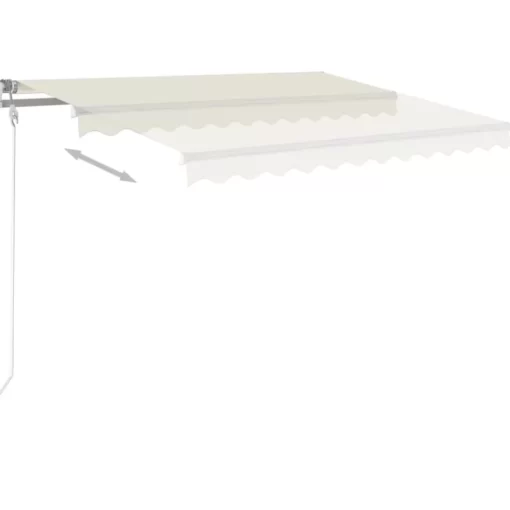 vidaXL Lawn & Garden* Manual Retractable Awning With Posts 9.8'X8.2' Cream