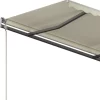 vidaXL Lawn & Garden* Manual Retractable Awning With Posts 9.8'X8.2' Cream