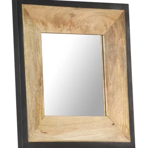 vidaXL Decor* Mirror 19.7"X19.7" Solid Mango Wood