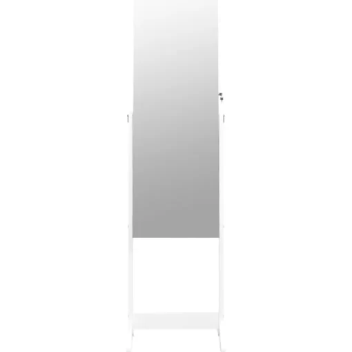 vidaXL Decor* Mirror Jewellery Cabinet Free Standing White 16.5"X15"X59.8"