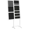 vidaXL Decor* Mirror Jewellery Cabinet Free Standing White 16.5