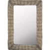 vidaXL Decor* Mirror Wicker Brown 15.7