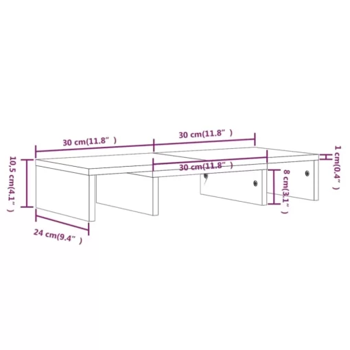 vidaXL Tv Benches & Tv Stands* Monitor Stand 23.6"X9.4"X4.1" Solid Wood Pine