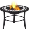 vidaXL Fireplaces* Mosaic Fire Pit Black And White 26.8