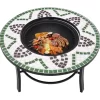 vidaXL Fireplaces* Mosaic Fire Pit Green 26.8