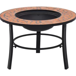 vidaXL Fireplaces* Mosaic Fire Pit Terracotta 26.8" Ceramic