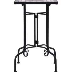 vidaXL Lawn & Garden* Mosaic Side Table Black And White Ceramic