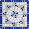 vidaXL Lawn & Garden* Mosaic Side Table Blue And White Ceramic