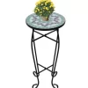 vidaXL Lawn & Garden* Mosaic Side Table Plant Table Green White