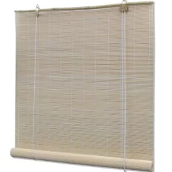 vidaXL Decor* Natural Bamboo Roller Blinds 2 Pcs 47.2"X63"